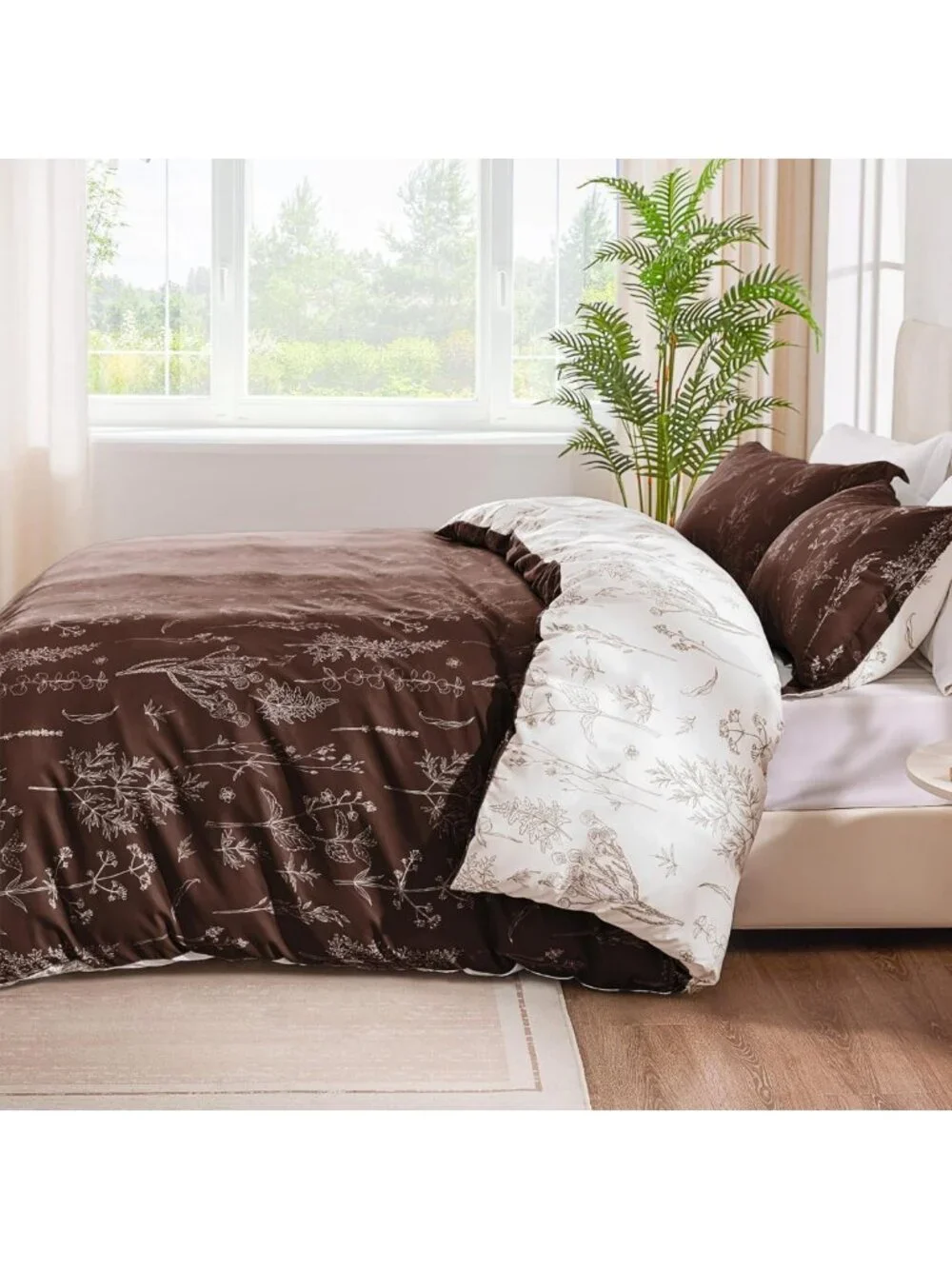 Cozy Floral Full Comforter Set - 3 Piece Reversible Bedding for All Seasons